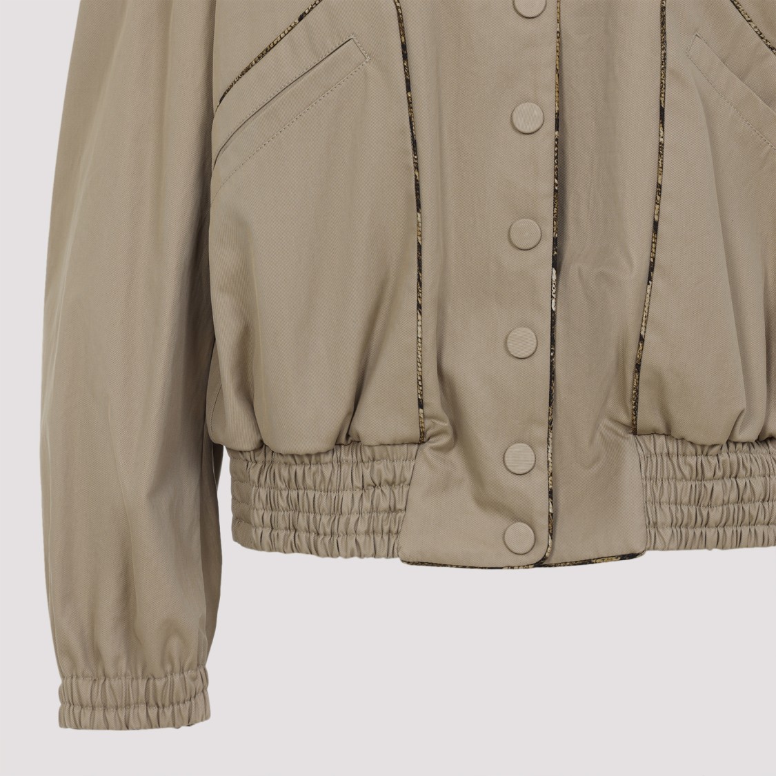Dries Van Noten Beige Vadon Cotton Bomber Jacket In Neutrals