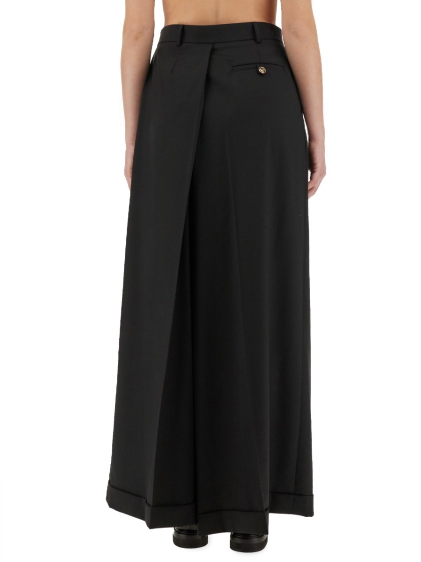 Moschino Couture Asymmetrical Wool Pants In Black