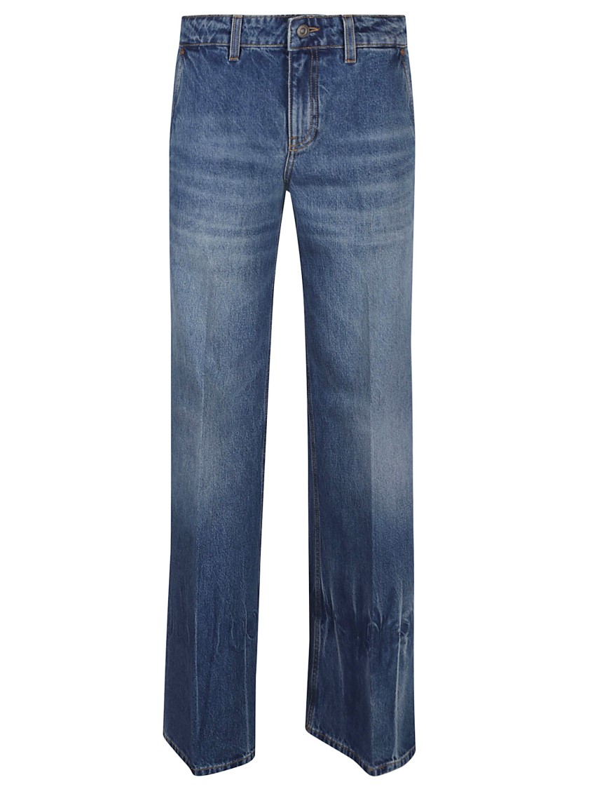 VICTORIA BECKHAM VICTORIA BECKHAM ANKLE-LENGTH WIDE-LEG DENIM JEANS WITH VINTAGE WASH