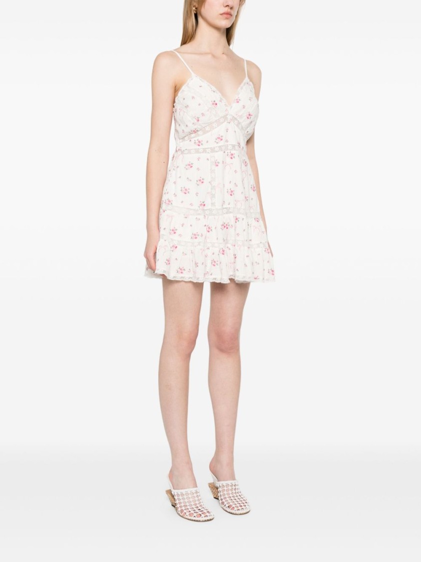 Loveshackfancy Solbina Ribbed Floral And Bow-embroidered Cotton Mini Dress