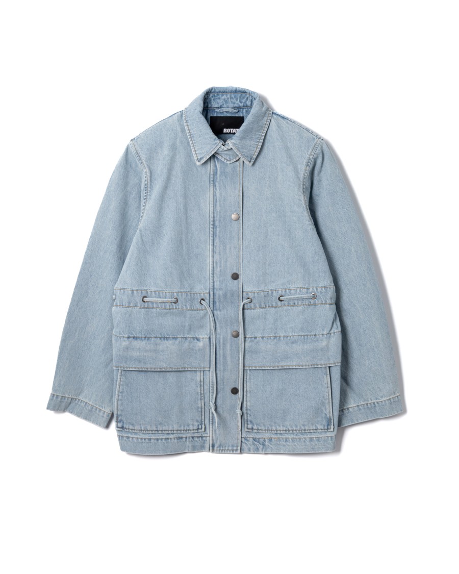 Rotate Birger Christensen Rotate Laced Denim Jacket With Adjustable Waist