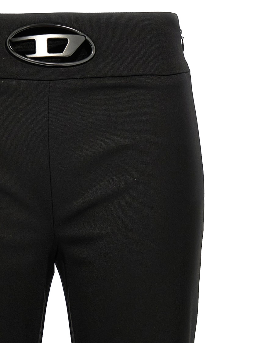 Diesel Women P-erseus Wool Blend Trousers In Black