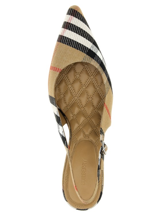 パンプス Burberry Check Print Slingbacks With Laminated Accents Burberry Check Print Slingbacks With Laminated Accents Pump