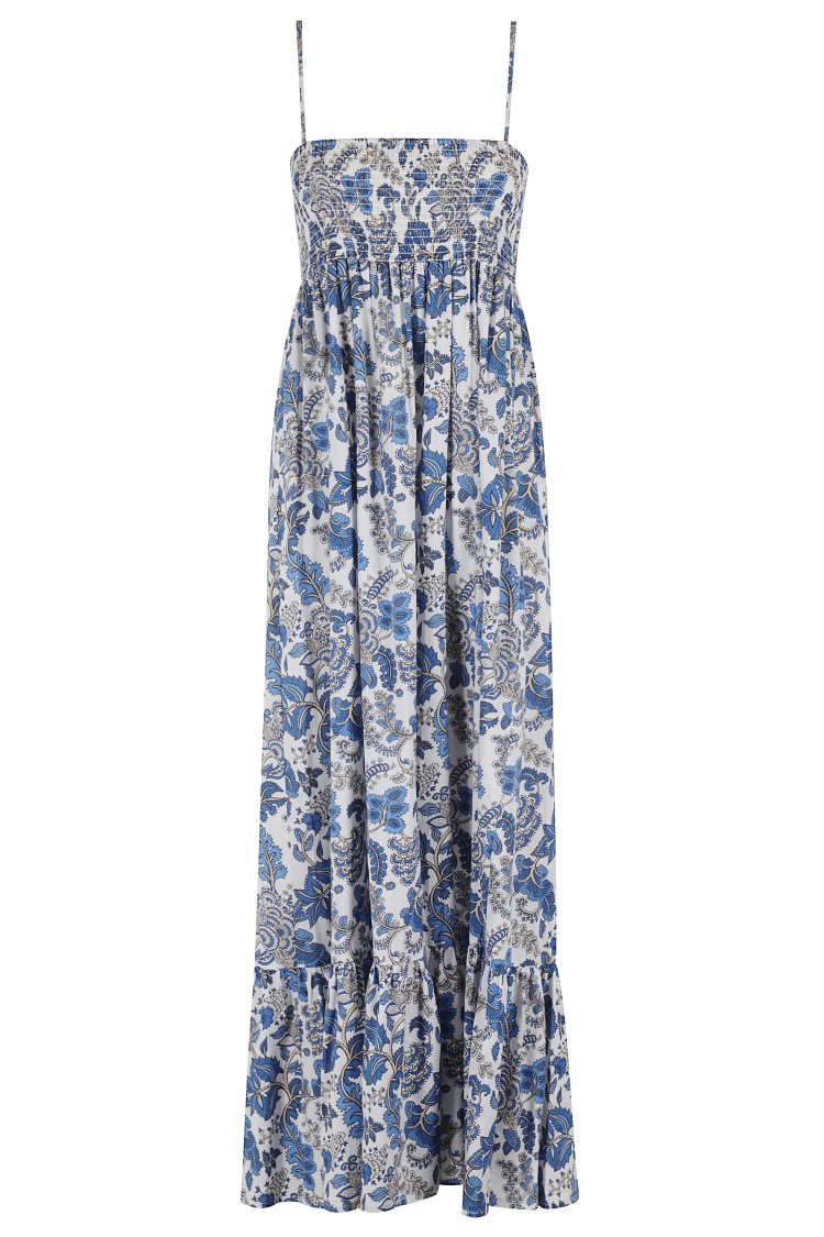 Shop Mc2 Saint Barth Long Floral Print Maxi Dress