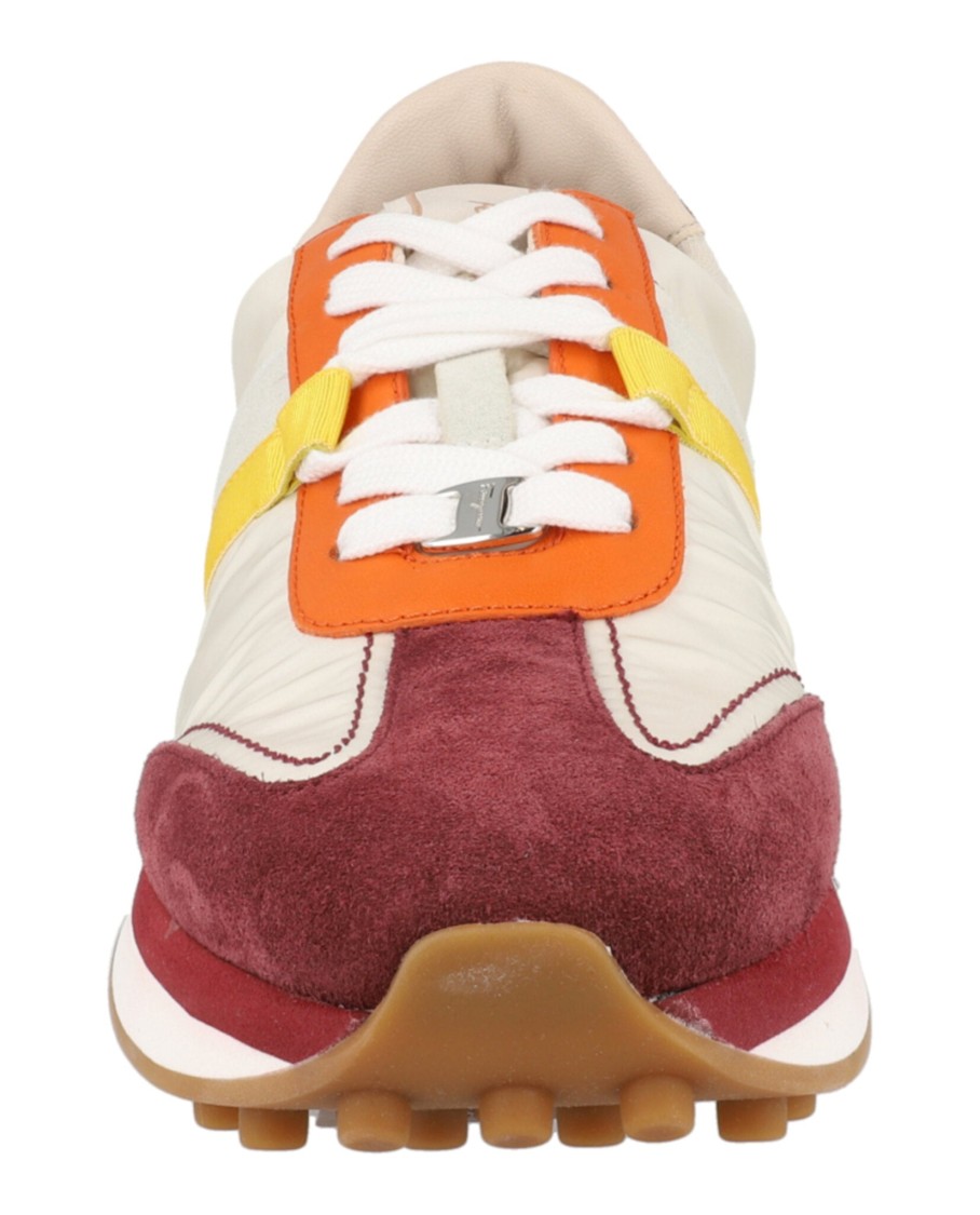 FERRAGAMO FERRAGAMO LULIO SUEDE SNEAKERS WITH SILVER-TONE ACCENTS