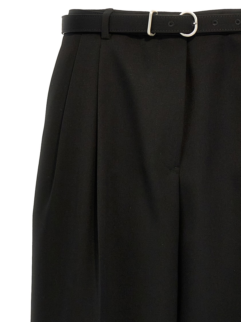 Jil Sander Wool Trousers With Back Pockets And Belt Loops In Black