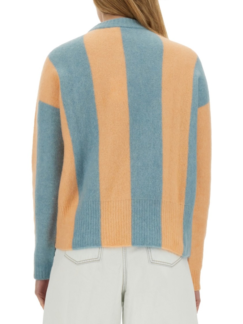 Alysi Stripe Detailed Knitted Sweater In Blue