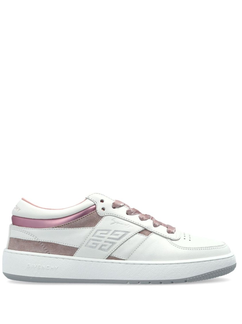Givenchy Mixed Leather Sneakers In White