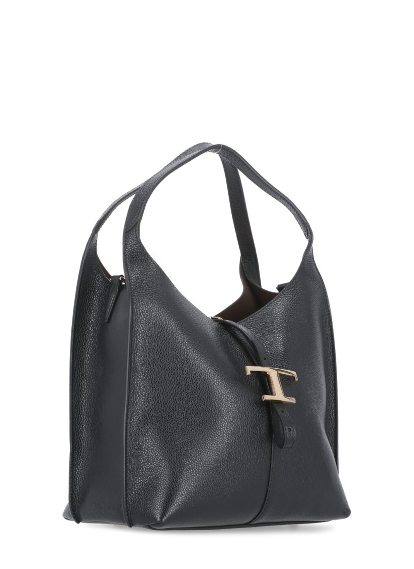 Tod's Black Leather Shoulder Bag In Black