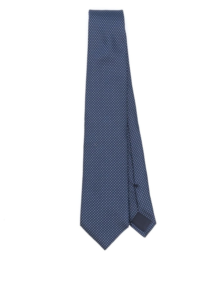 Corneliani Polka Dot Pattern Silk Tie