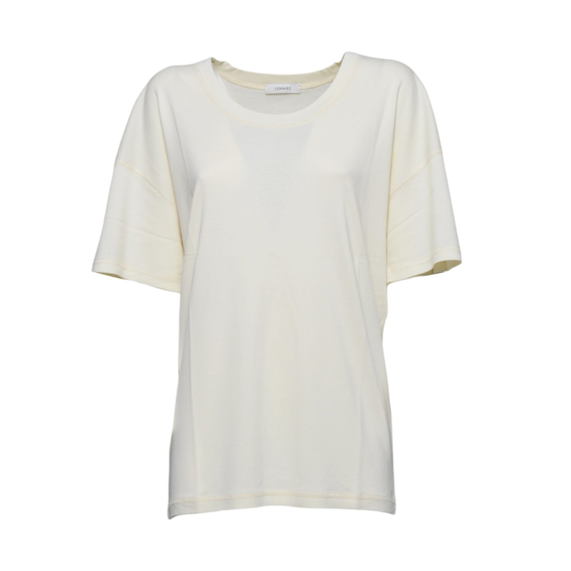 Lemaire Relaxed Fit Cotton Jersey T-shirt With Flat-lock Stitching In Neutrals