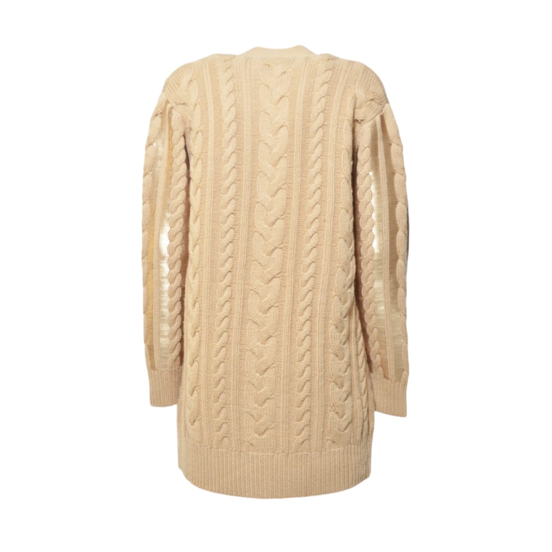 Max Mara Sequined Mirco Cardigan In Wool And Cashmere In Neutrals
