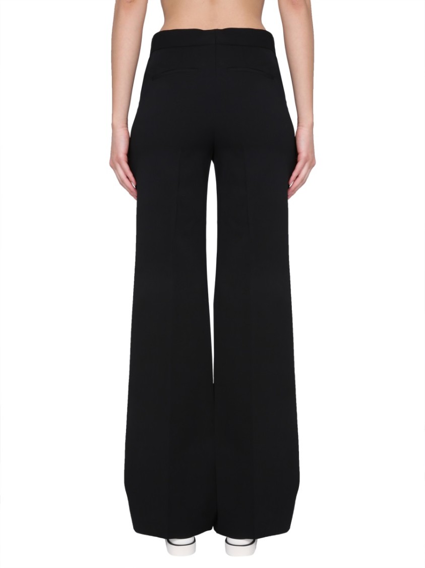 Stella Mccartney Wide-legged Tailored Pants With Zipper And Hook Closure In Black