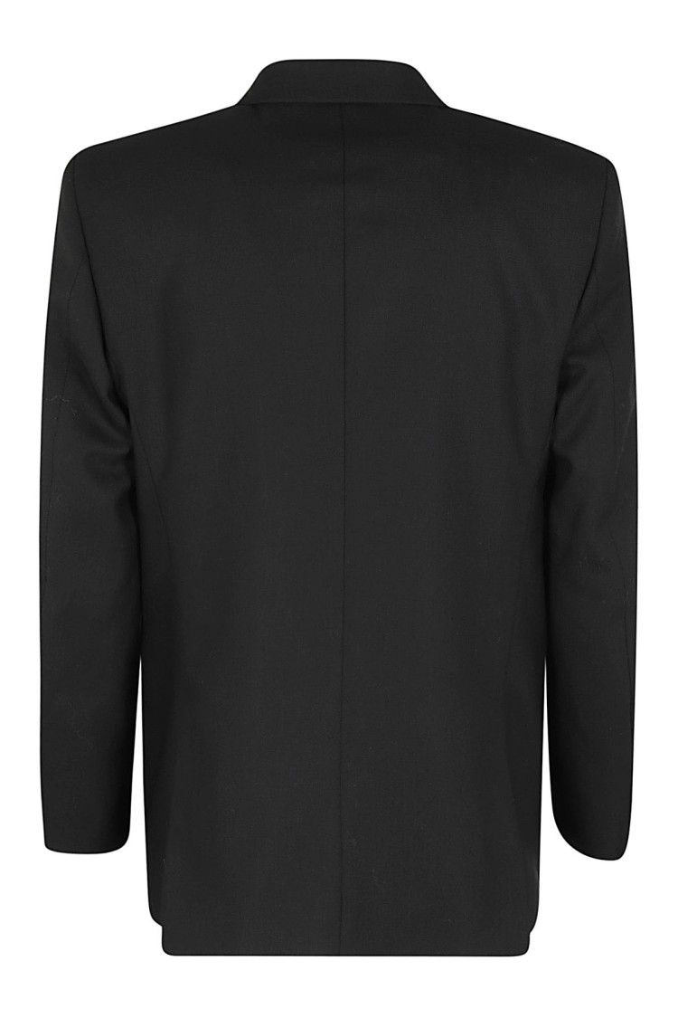 Sunflower Structured Black Wool Blazer With Lapels In Black