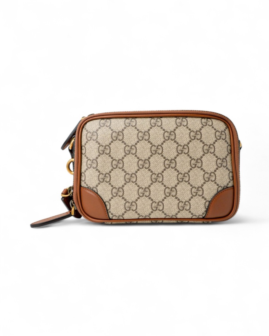 Gucci Camera Bag Double Gg Supreme Marrone