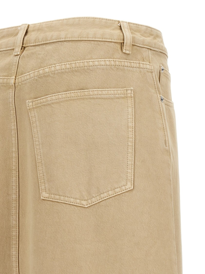 Tory Burch Beige Deconstructed Midi Skirt In Brown