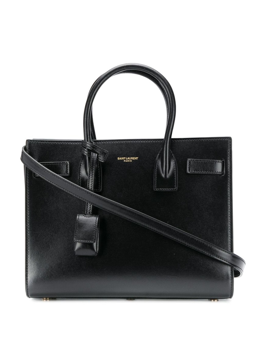 Saint Laurent Sac De Jour Mini Leather Top Handle Bag In Black