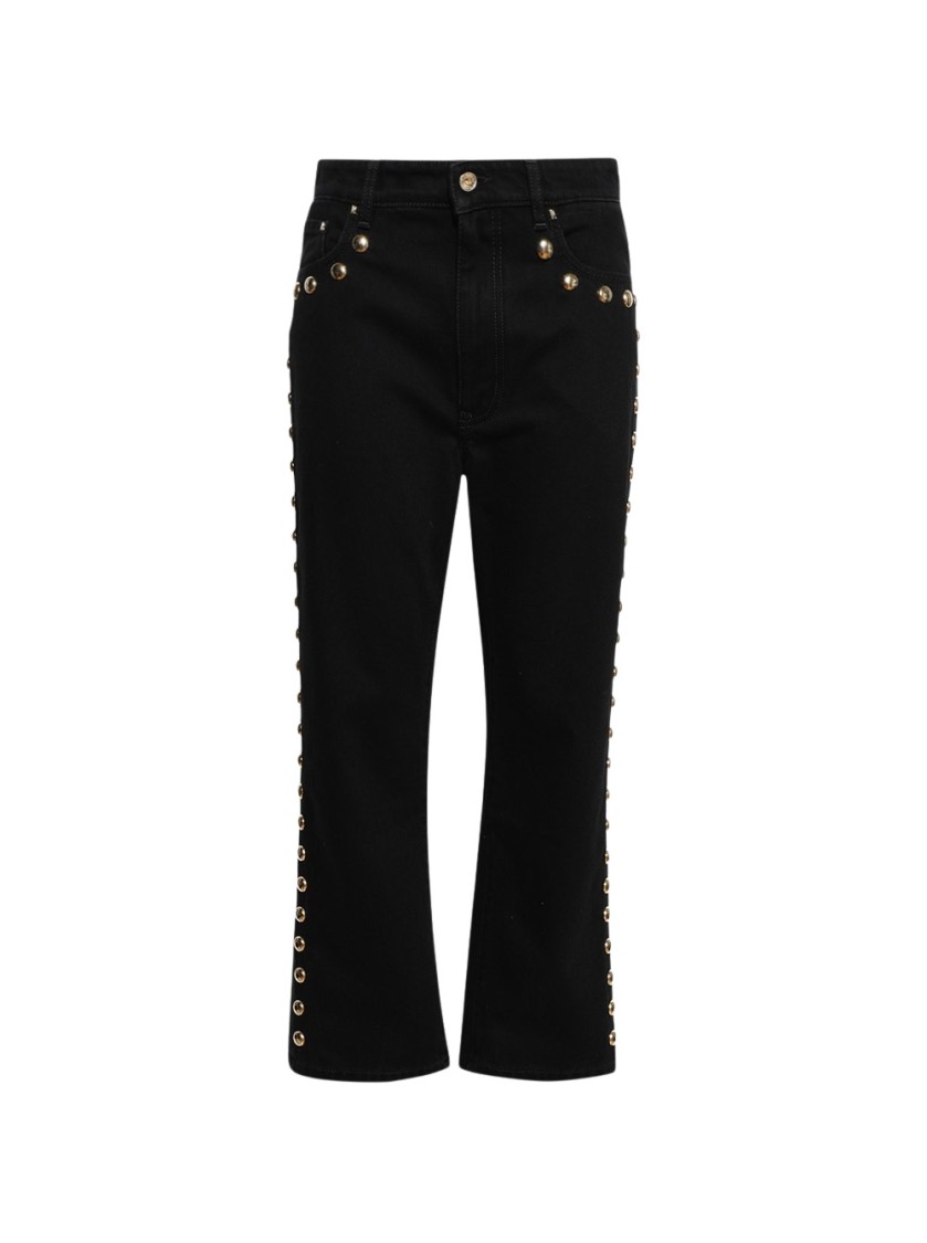 RABANNE RABANNE EMBELLISHED BOYFRIEND JEANS BLACK