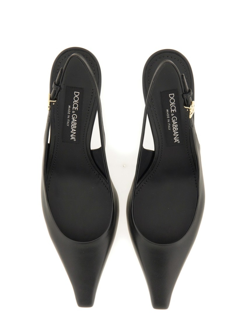 Dolce & Gabbana Tortoiseshell-print Patent Leather Slingbacks In Black
