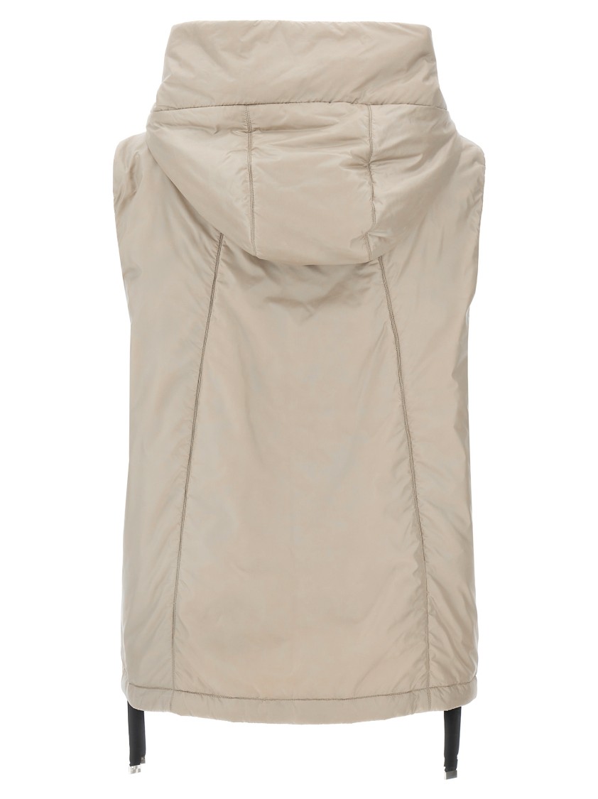 Max Mara Beige Padded Sleeveless Jacket In Gray