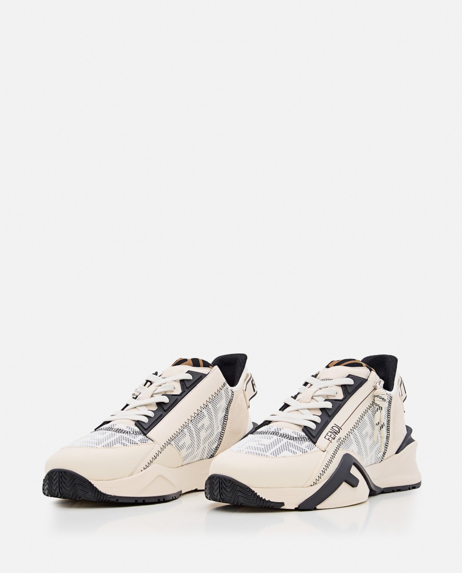 Shop Fendi Cream Flow Ff Sneakers In Neutrals