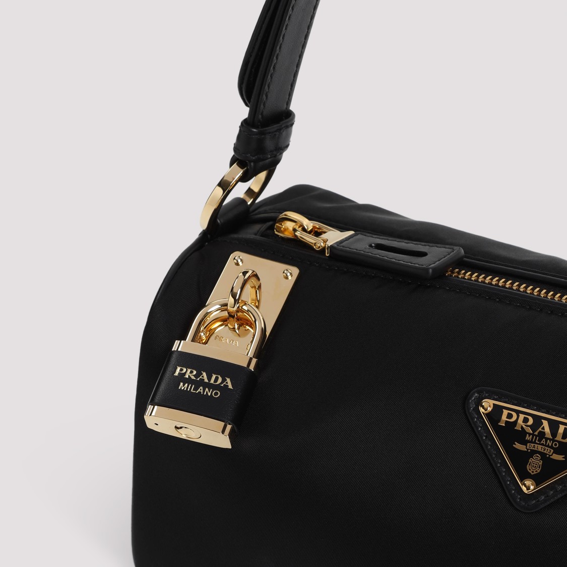 Prada Black Re-nylon Shoulder Bag In Black