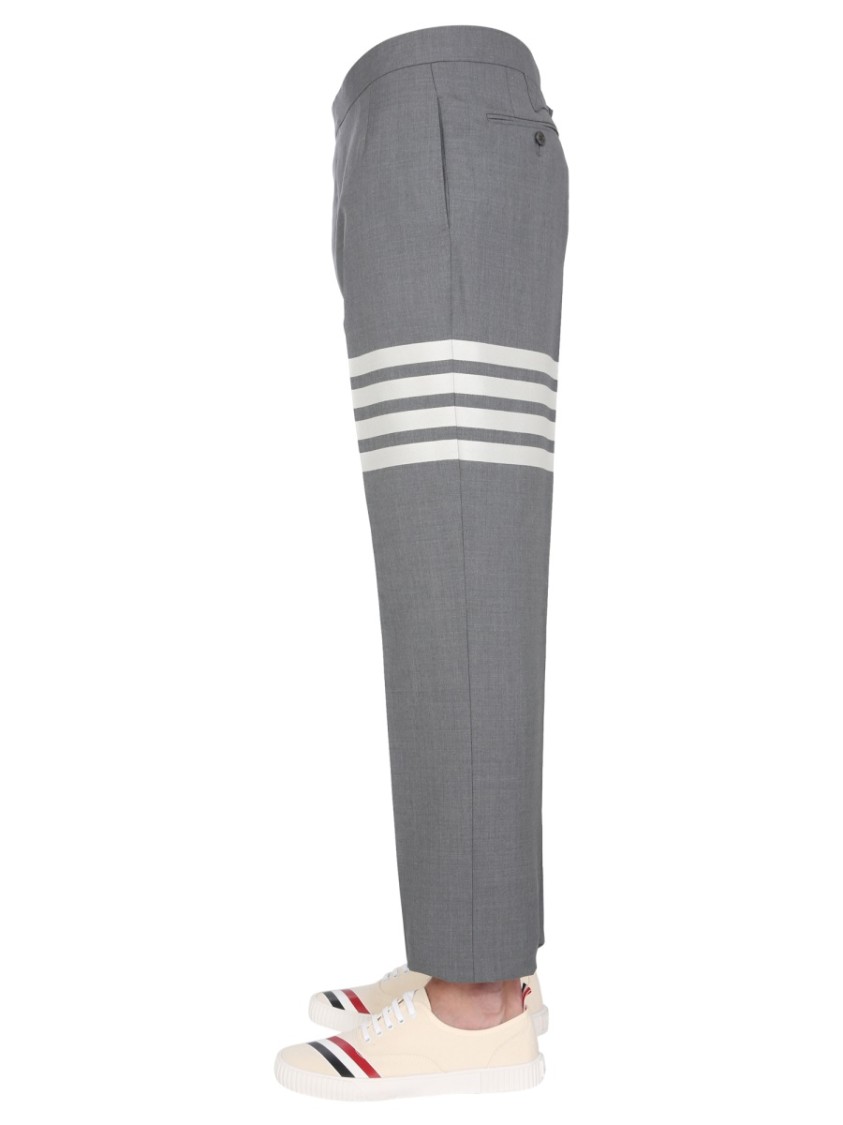 Shop Thom Browne Classic Pants With Martingale In Grey