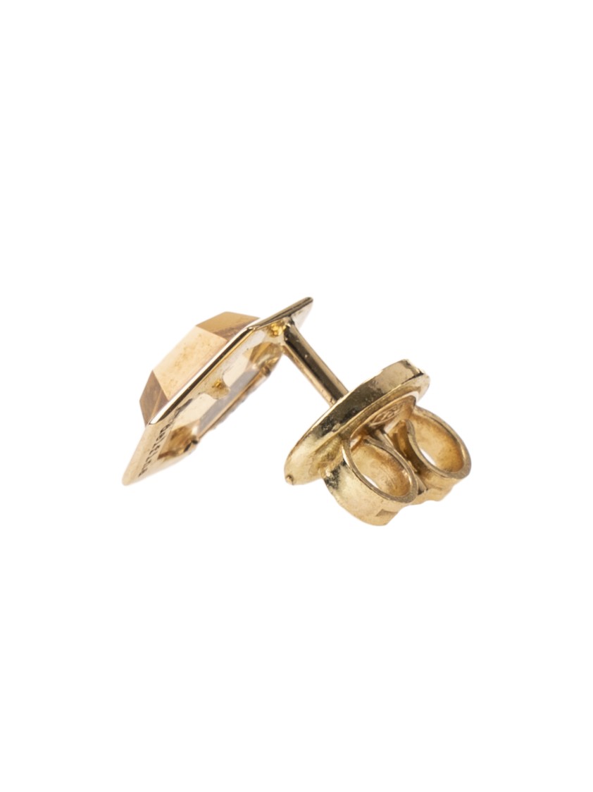 D.delettrez Hexagonal Gold Earrings With Radiant Yellow Diamonds