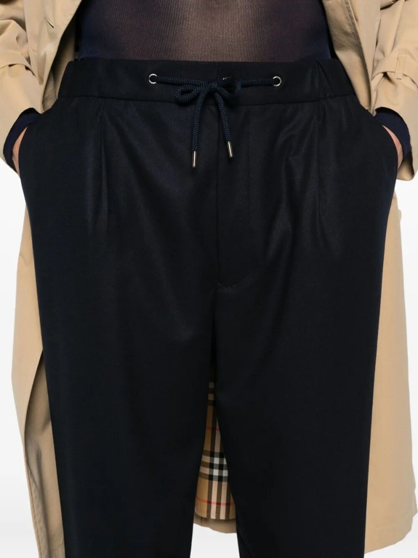 Giorgio Armani Trousers Featuring Elastic Waistband And Pockets In Blue