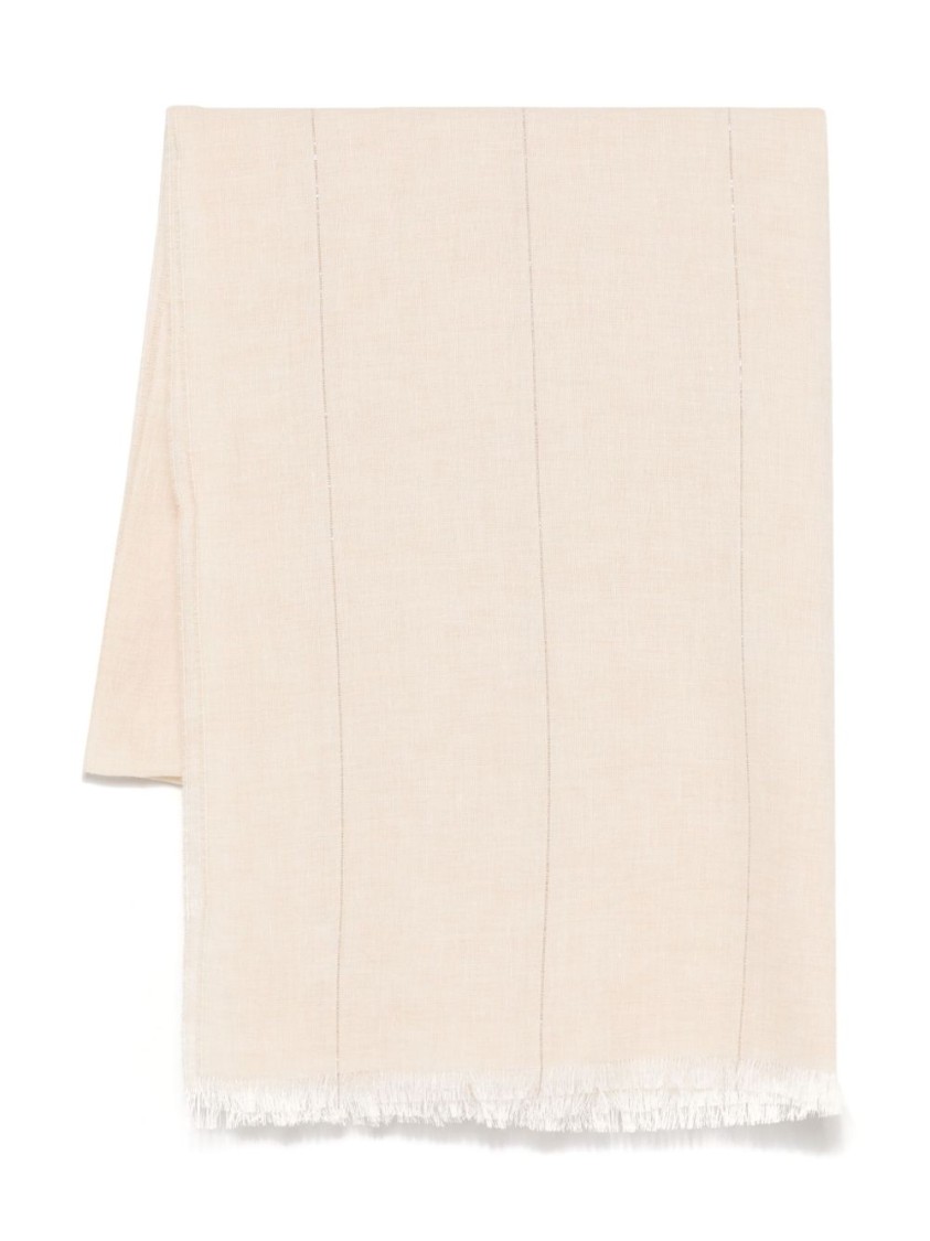 Peserico Light Beige Linen Blended Scarf