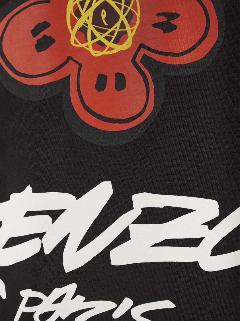 Kenzo Black Sweatshirt With Bold Graphic Design And Relaxed Fit In Black