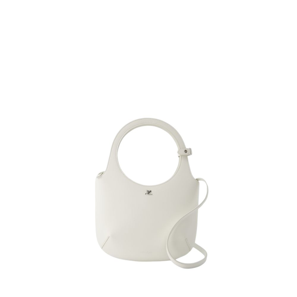 Courrèges Holy Leather Top Handle Bag In Neutrals