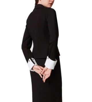 Twinset Actitude Floral Pin-detail Black Blazer With Removable Cuffs