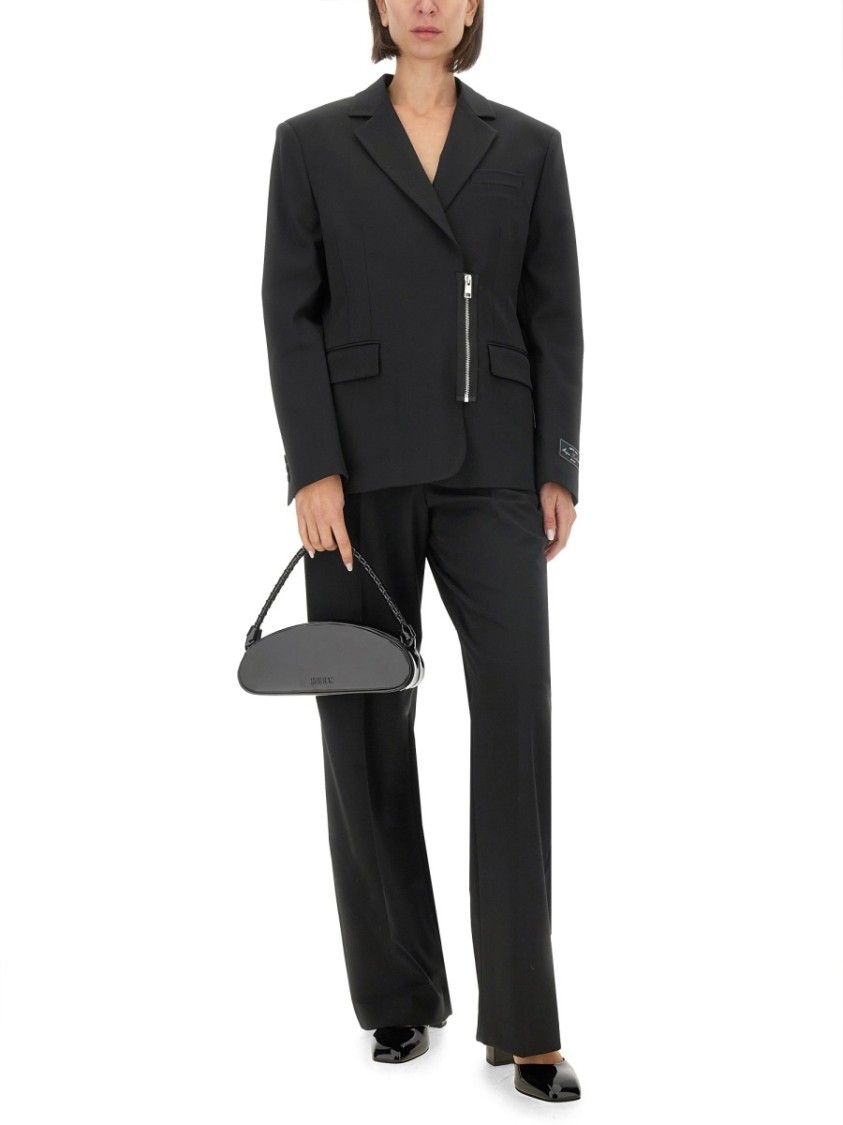 Msgm Jacket With Zip In Black
