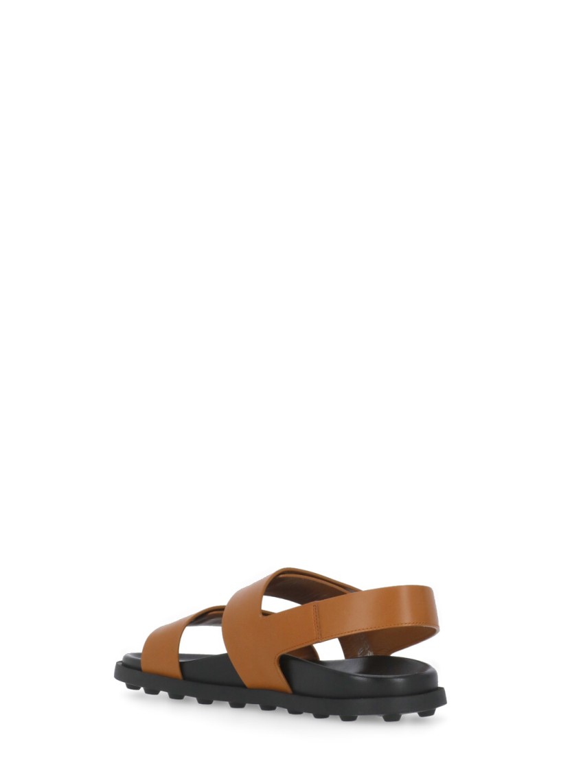 Shop Tod's Brown Leather Sandals