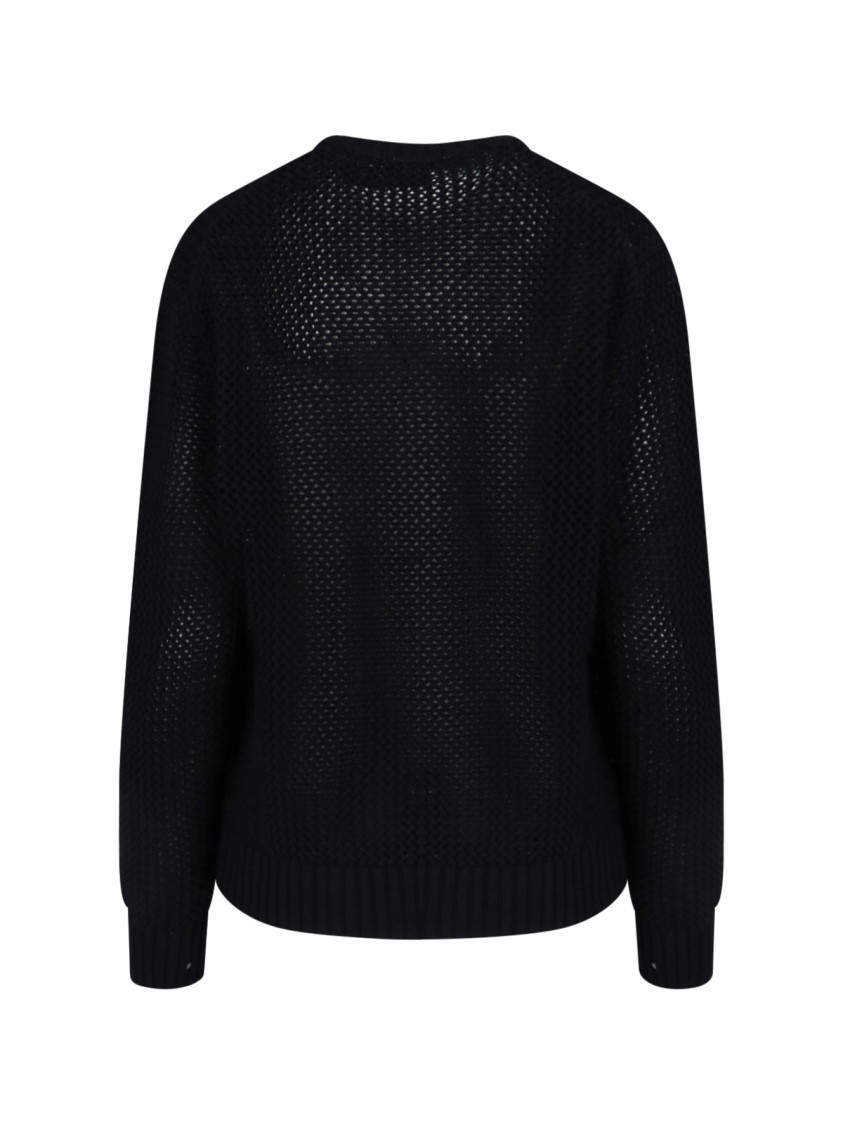 Polo Ralph Lauren 'polo Bear' Openwork Sweater In Black