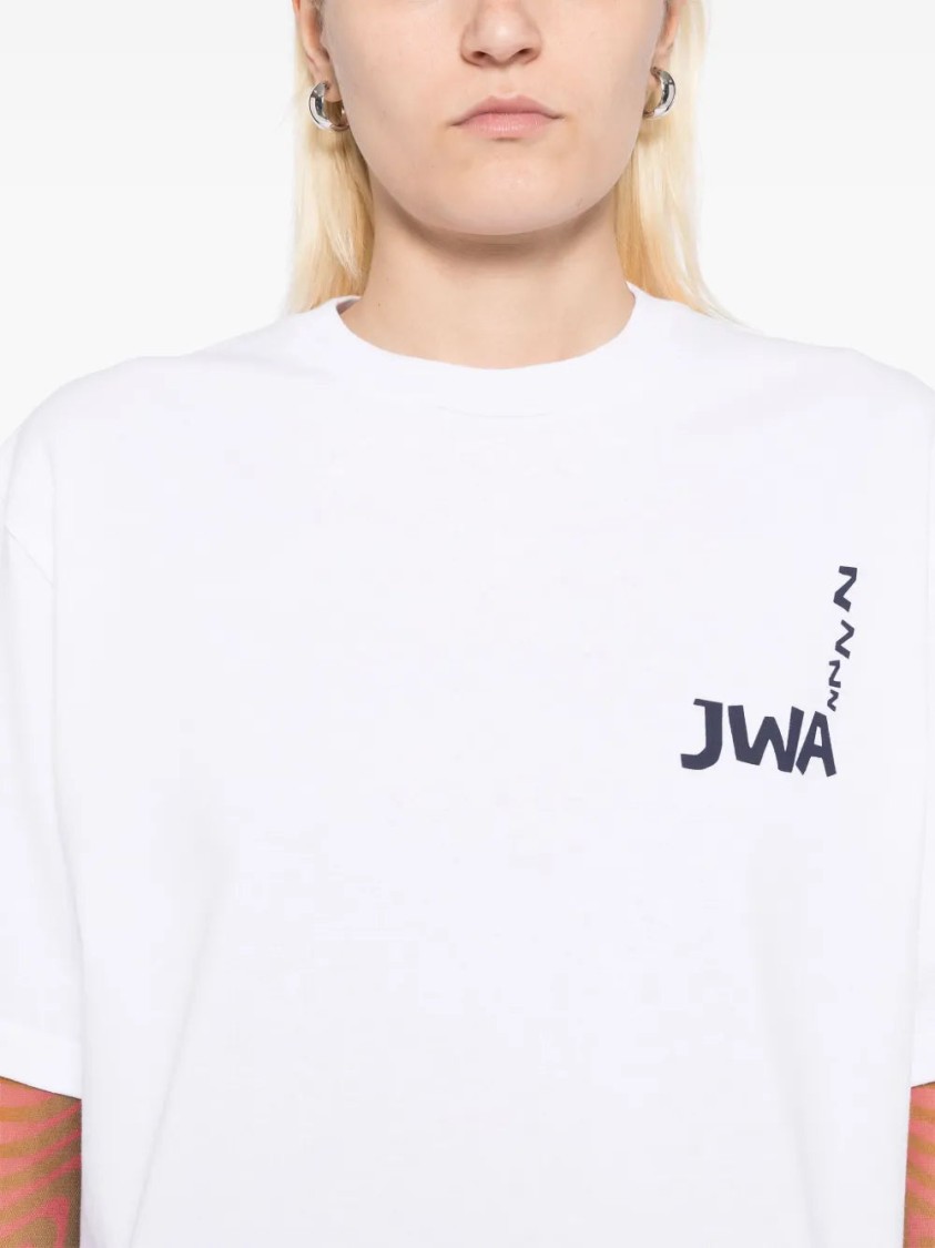 Jw Anderson Women White Logo And Print T-shirt In White