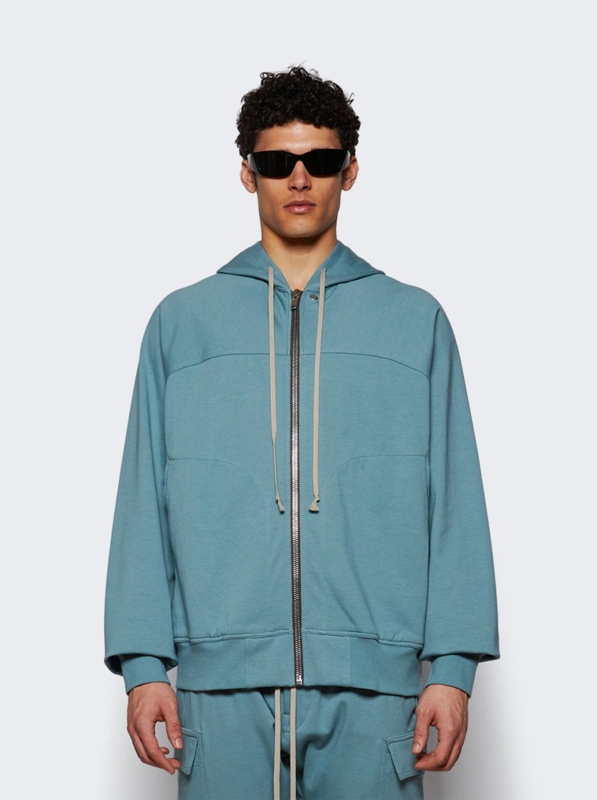 Rick Owens Hooded Cotton Windbreaker With Paneled Design And Ribbed Cuffs