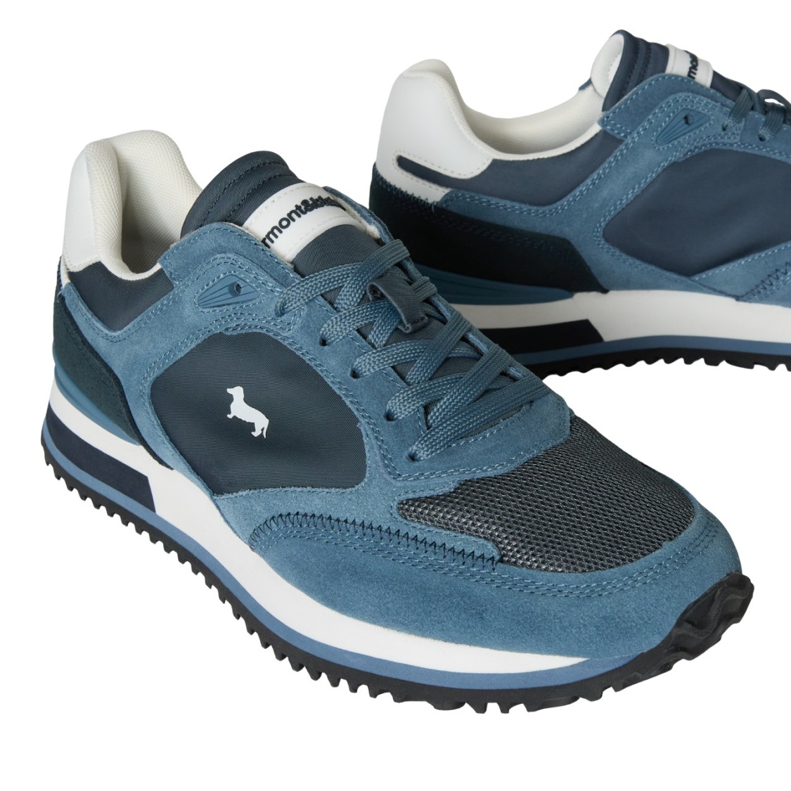 Harmont & Blaine Dynamic Blue Sneakers With Suede In Blue