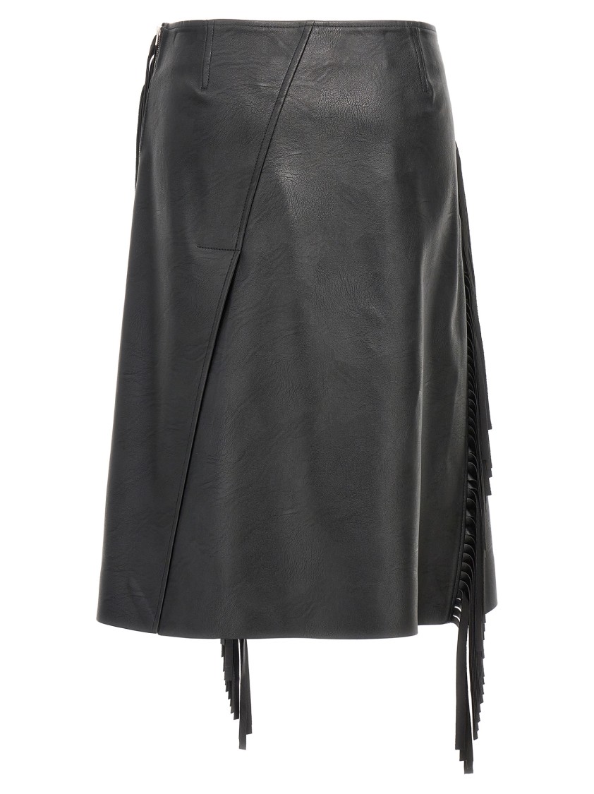 Stella Mccartney Fringed Alter Mat Skirt In Black