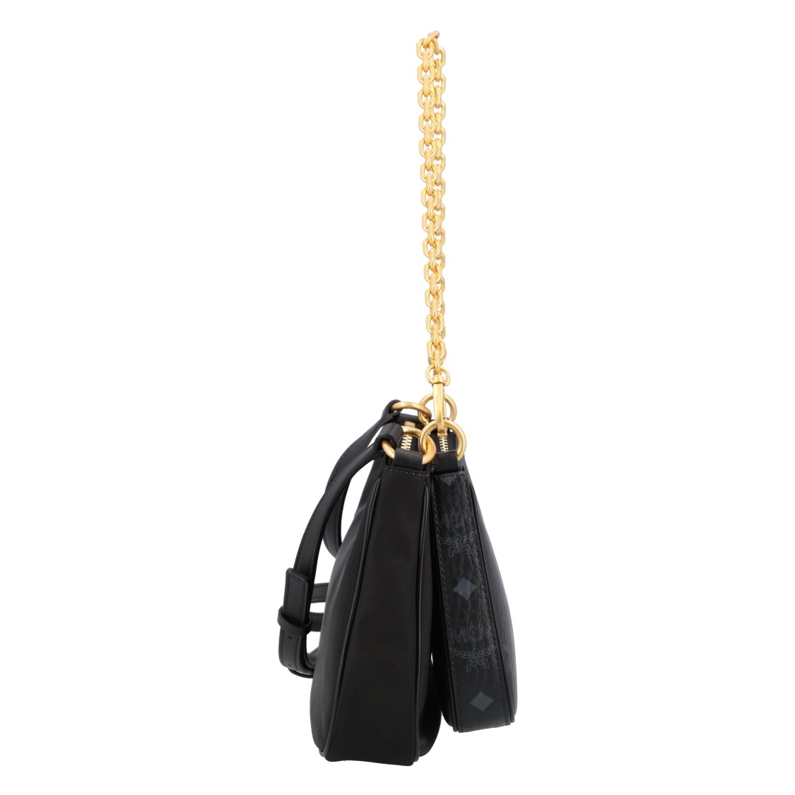 Mcm Aren Duo Hobo In Recycled Nylon And Visetos In Black