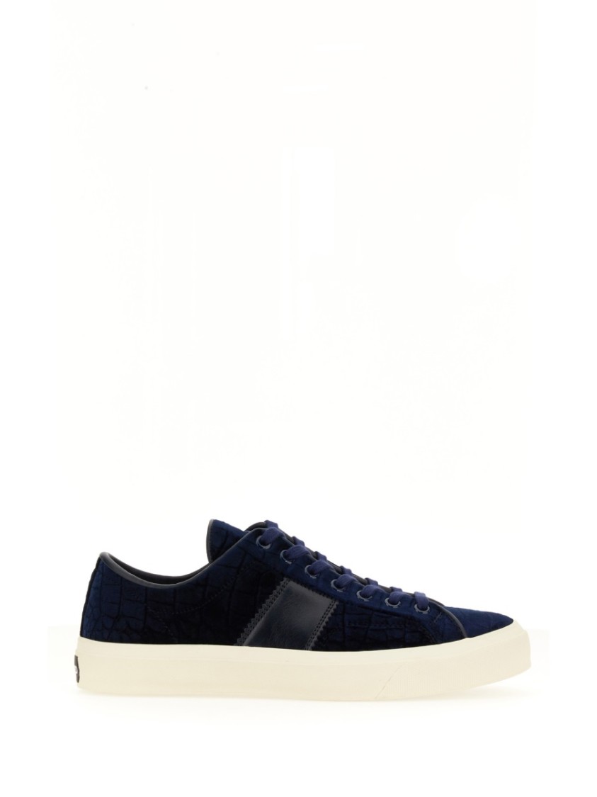 Tom Ford Logo-print Low-top Sneakers In Blue