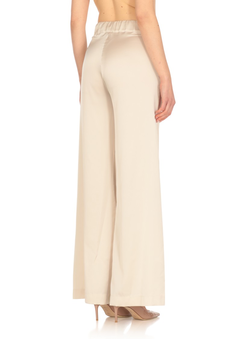 Shop D Exterior D. Exterior Beige Satin Pants In Neutrals