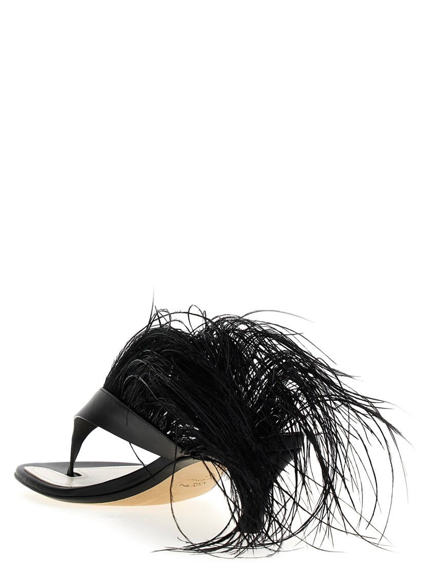 Lanvin Feather Swing 65 Leather Sandals
