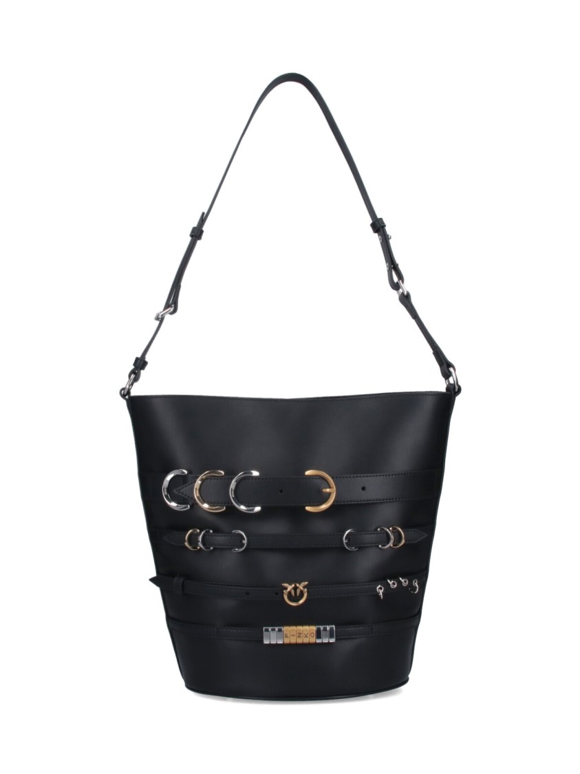 Pinko Large Drawstring Bucket Bag  Black
