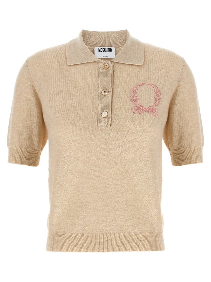 Moschino Polo Sweater With Front Button Closure