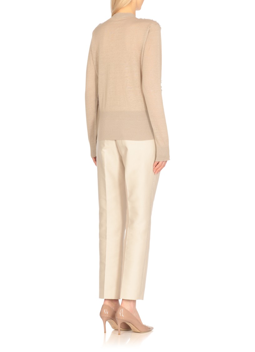 Fabiana Filippi Beige Linen And Cotton Cardigan