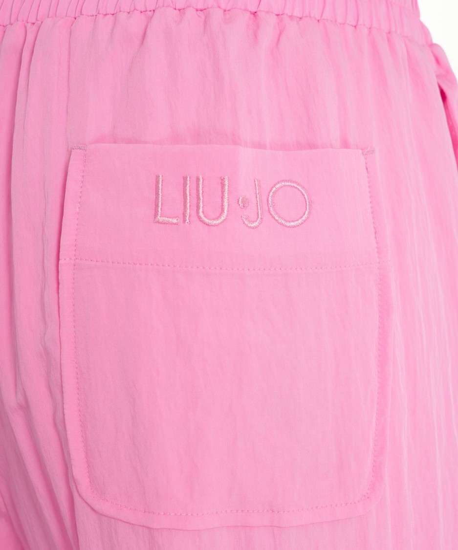 LIU •JO LIU JO VISCOSE BLEND JOGGERS WITH PATCHED POCKETS