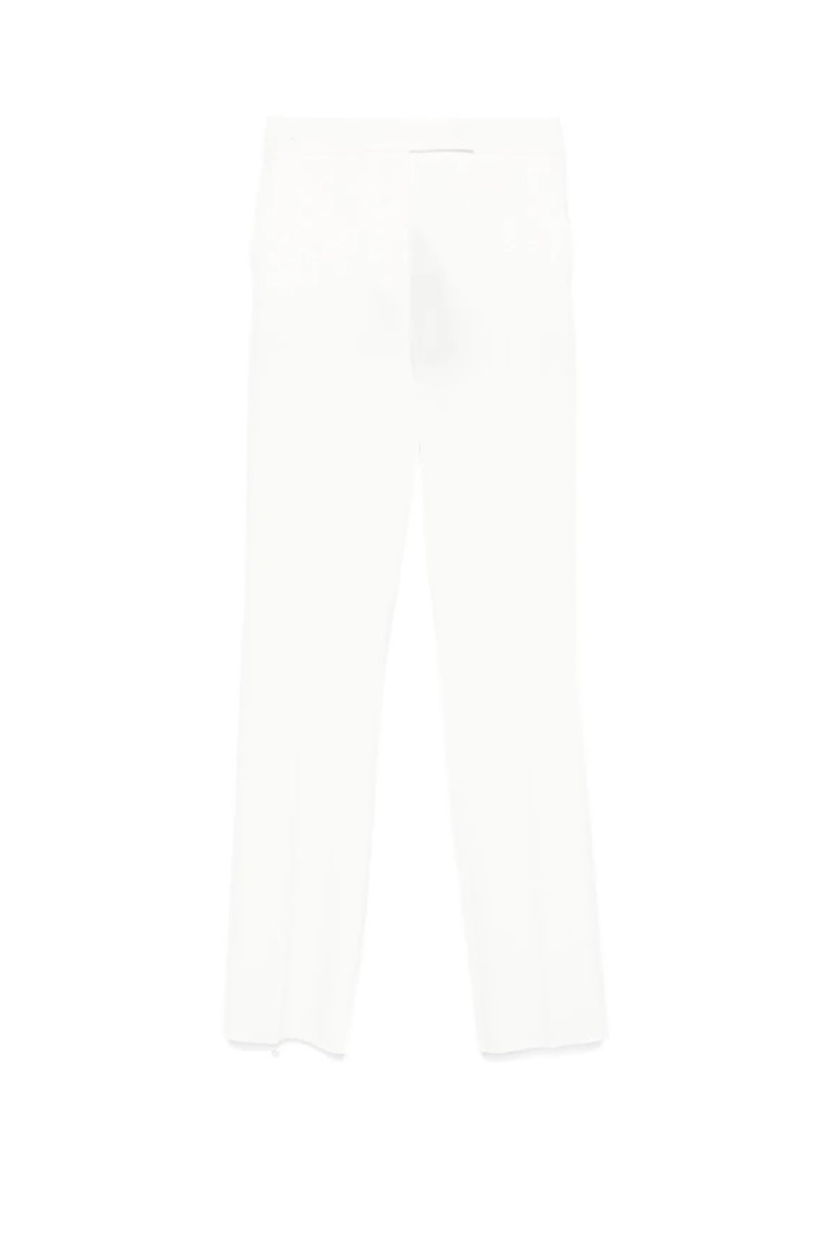MAX MARA MAX MARA TAILORED WHITE VINCITA TROUSERS WITH POLISHED FINISH