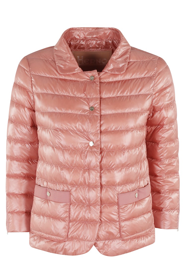 Herno Boxy Fit Quilted Puffer Jacket In Pink